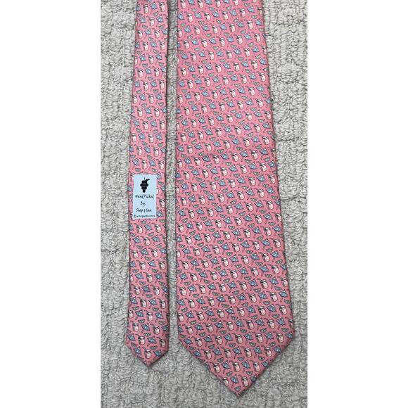 Vineyard Vines Pink Blue Mai Tai Silk Tie Cocktail Lime Umbrella Happy Hour - Picture 4 of 4